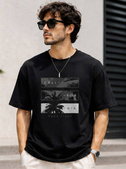 Dpassion - Mens Oversized Drop Shoulder Black T-Shirt