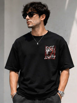 Dpassion - Mens Oversized Drop Shoulder Black T-Shirt