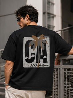 Dpassion - Mens Oversized Black Drop Shoulder T-Shirt