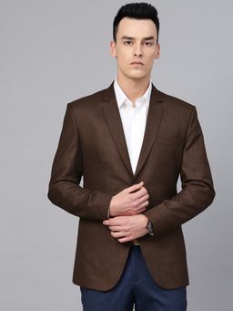 MANQ - Mens Slim Fit Formal Brown Blazer