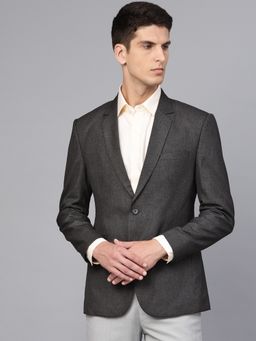 MANQ - Mens Slim Fit Formal Charcoal Blazer
