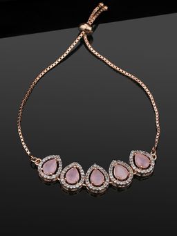 Estele - Delightful Rose-Gold Plated with Pink CZ for Women