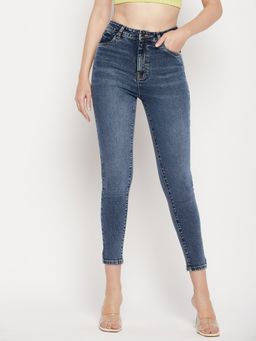 Madame - Navy Blue Solid Jeans