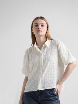 ONLY - Beige Textured Shirt