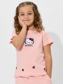 The Souled Store - Official Hello Kitty Cheery Girls Cotton T-Shirt