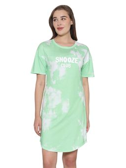 Wacoal - Women Green Tie & Dye Night Dress