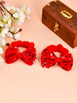 Silvermerc Designs - Set Of 2 Sequined Bow Rubber Band