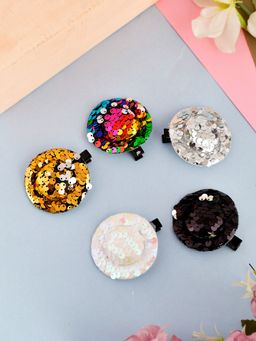 Silvermerc Designs - Set Of 5 Sequin Hat Hair Clip