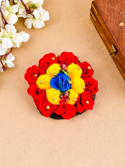 Silvermerc Designs - Multicolor Pom Pom Juda Bun Cover Hair Accessory