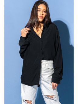 FREAKINS - Black Oversized Boyfriend Shirt