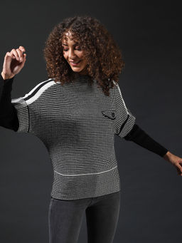 PINACOLADA - Black Women Self Design Stylish Casual Sweaters
