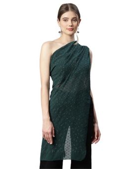 Global Republic - Women Green Sequined Stylised Stole
