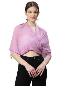 Global Republic - Women Pink Solid Stylised Stole