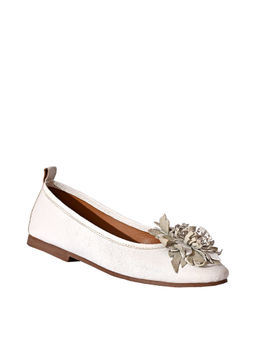 Eske - White Sylvia Genuine Leather Ballerina