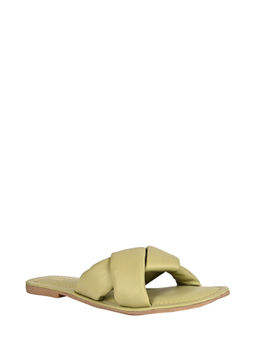 Eske - Olive Glenda Genuine Leather Slip On Flats