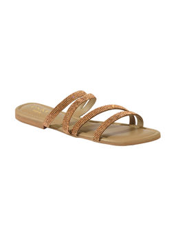 Eske - Rose Gold Collate Genuine Leather Slip On Flats