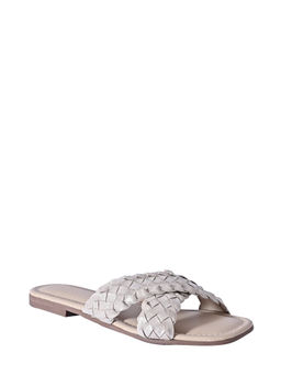 Eske - Silver Nifa Genuine Leather Slip On Flats