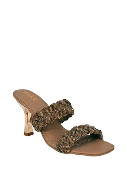 Eske - Gold Elle Genuine Leather Kitten Stilettos