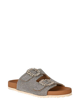 Eske - Silver Noelle Genuine Leather Slip On Sandals