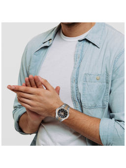 Tornado - Lumina Analog Black Dial Watch (T22001-KBKB) (M)