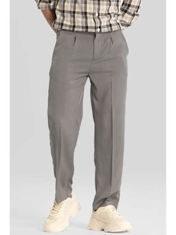 Snitch - Light Grey Plain Relaxed Fit Trouser