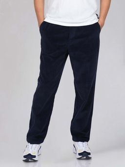Wrangler - Men Blue Mid Rise Relaxed Fit Trouser
