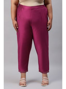 W - Pink Embellished Straight Pant
