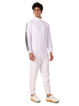 Vector X - White Mens Sports Gym Winter Wear Zipper Collar Tracksuit (Set of 2)
