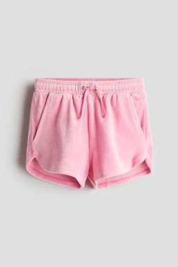 H&M - Girls Pink Velour Pull-On Shorts
