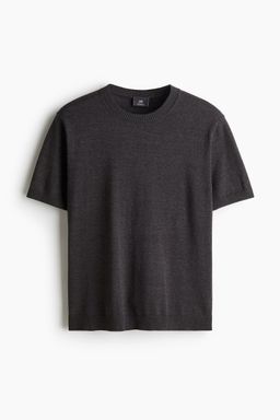 H&M - Men Grey Regular Fit Knitted T-Shirt