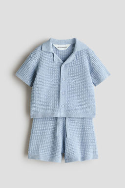 H&M - Boys 2-Piece Pointelle-Knit Cotton Set