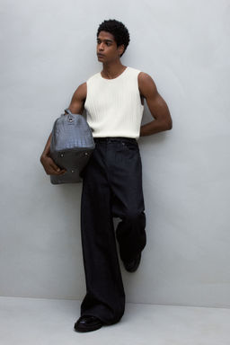 H&M - Men White Slim Fit Ribbed Vest Top