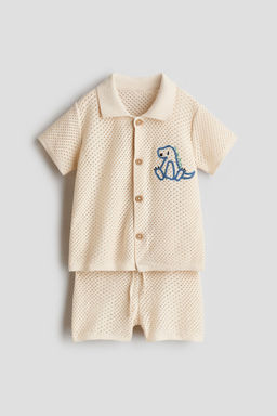 H&M - Boys 2-Piece Mesh-Knit Cotton Set