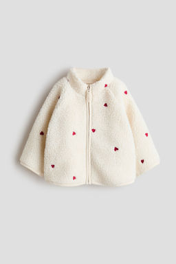 H&M - Boys Beige Printed Teddy Jacket