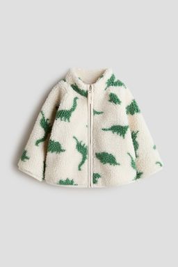H&M - Boys Beige Printed Teddy Jacket