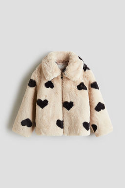 H&M - Girls Beige Fluffy Jacket