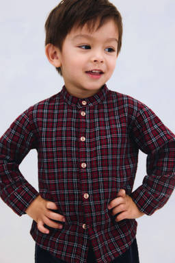 H&M - Boys Red Cotton Muslin Shirt