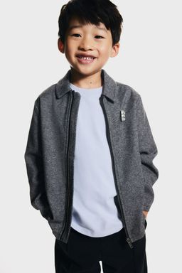 H&M - Boys Grey Ribbed Velour Shacket