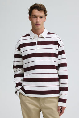 H&M - Men Brown Loose Fit Rugby Shirt