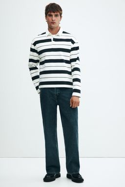 H&M - Men White Loose Fit Rugby Shirt