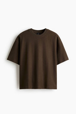 H&M - Men Brown Oversized Fit Cotton T-Shirt
