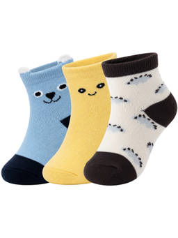 NEXT2SKIN - Baby Boys Ankle Length Printed Cotton Socks (Pack of 3) (0-12 Months)