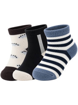 NEXT2SKIN - Baby Boys Ankle Length Printed Cotton Socks (Pack of 3) (0-12 Months)