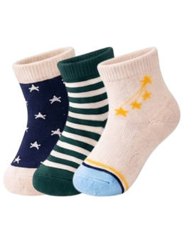 NEXT2SKIN - Baby Boys Ankle Length Printed Cotton Socks (Pack of 3) (0-12 Months)