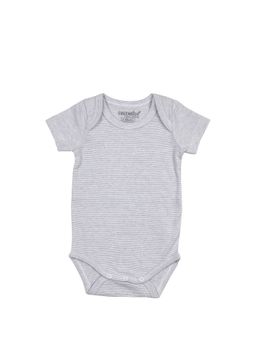 Greendigo - Organic Cotton Infant Single Grey Romper, Bodysuit for new born baby boys and girls