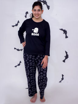 The Mom Store - Boo Black Maternity T-Shirt and Pyjama (Set of 2)