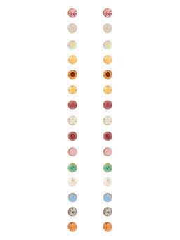 Accessorize London - Multi-Color Minimal Studs (Pack of 15)