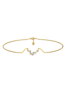Candere by Kalyan Jewellers - Pisces 18K Yellow Gold and Diamond Anklet for Women