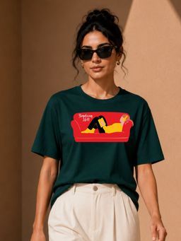 FLCN - Green Romanticising Life Graphic Printed Oversized T-Shirt