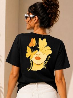 FLCN - Black Becoming The Muse Graphic Printed Oversized T-Shirt